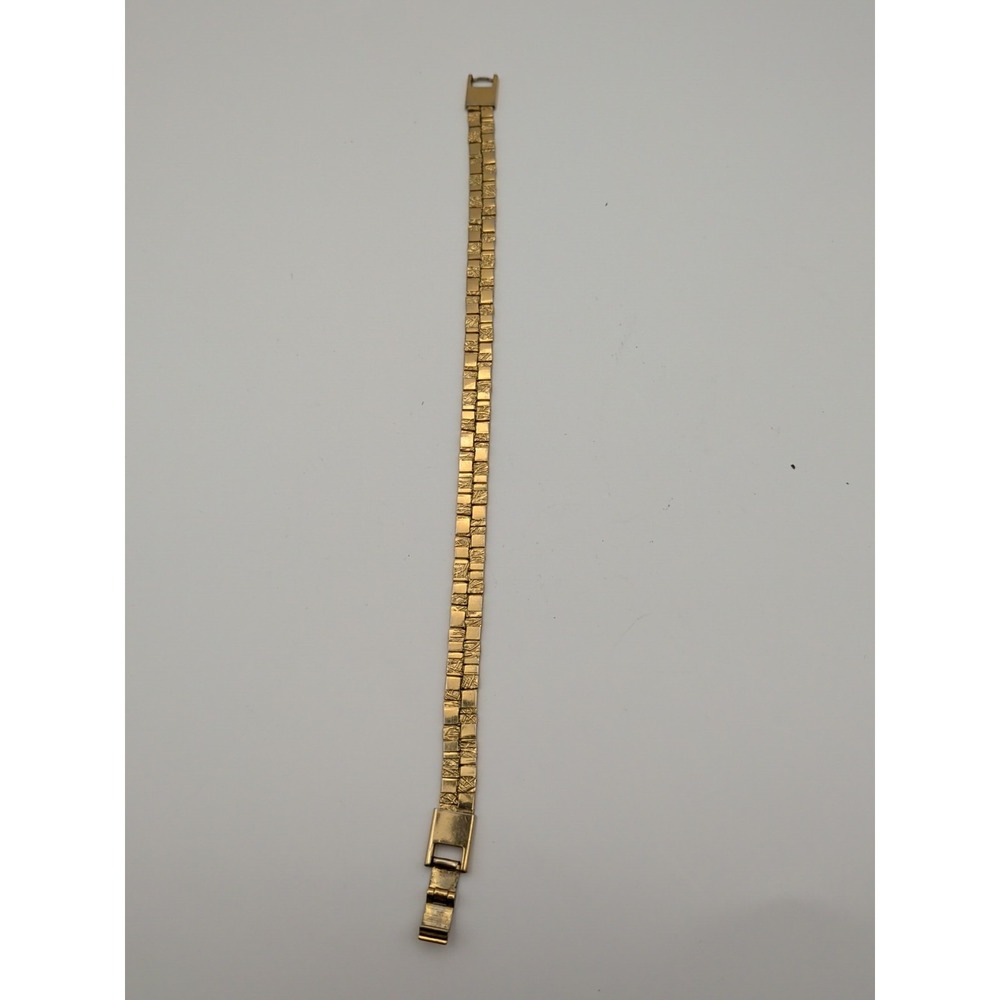 10k Plated Gold Bracelet‎ With Hinge Clasp - Picture 2 of 4